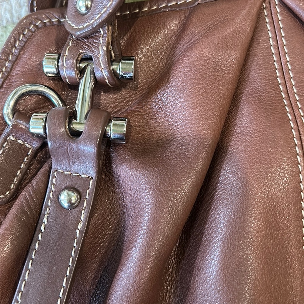 Barr + Barr Brown Leather Handbag Satchel Purse - Picture 11 of 16